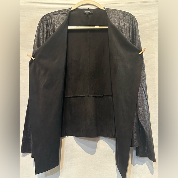 NWOT - mod x Faux Suede Shimmer Cascade Front Jacket - Size Large - Picture 4 of 7